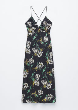 Vestido midi lencero de sat?n