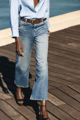 Z1975 HIGH-WAIST CULOTTE JEANS WITH BELT - Zara фото 11