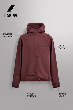 SUDADERA T?CNICA CAPUCHA COMBINADO POLAR / Rosado oscuro