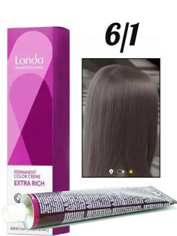 Стойкая краска 6/1 темный блонд пепельный LondaColor