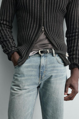 VINTAGE EFFECT LEATHER BELT - Zara фото 4