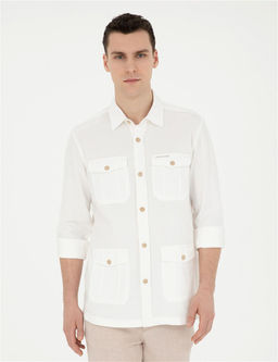 Bej Comfort Fit Uzun Kollu G_mlek