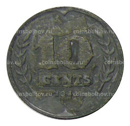 Монета 10 центов 1941 года Нидерланды