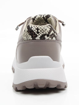 03-A847-11 GRAY/BROWN Кроссовки женские (натуральная кожа)