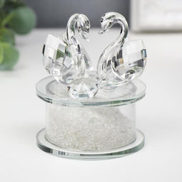 Фигурка стекло «Два лебедя», бисер, 8.4×6.8×5.8 см