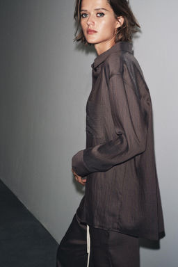 OVERSIZE STRIPED SHIRT ZW COLLECTION - Zara фото 3