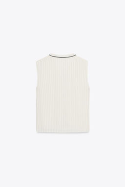 CONTRAST TRIM PLEATED BLOUSE - Zara фото 7