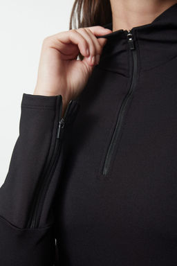 TRENDYOLMILLA Siyah Ekstra S?cak Tutan Fermuarl? Polar K?sl?k Orme Spor Sweatshirt THMAW25SW00004  фото 3