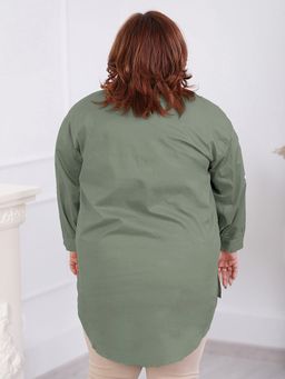 Рубашка женская летняя хлопковая цвета хаки - Almond фото 2