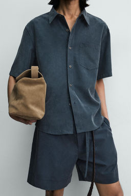 CAMISA RELAXED FIT EFECTO LAVADO / petro lavado - Zara фото 6