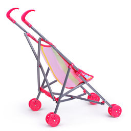 Коляска-трость для кукол, прогулочная, цвет розовый