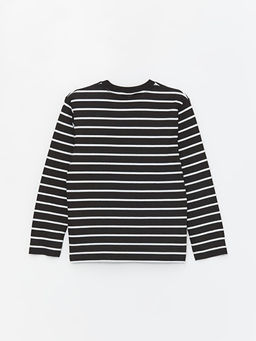 Bisiklet Yaka ?izgili Uzun Kollu Erkek ?ocuk Ti??rt