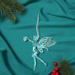 Цена за 2 шт. Ёлочная игрушка Зимнее волшебство. Фея с шариком, 1211.5 см, голубой перелив фото 4