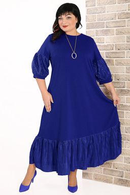 Длинное синее платье