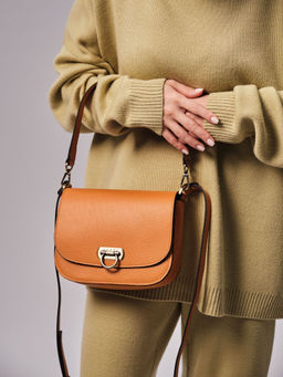 Сумка кожаная Azaro 30741 оранжевый карандаш