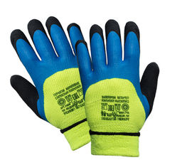 Перчатки утепл. вспен. "Салат-синие"с черн. кончик. ПОЛН ОБЛИВ арт. 4063 в уп-10пар (ЦЕНА ЗА ПАРУ)