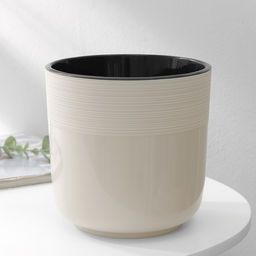 Кашпо для цветов со вставкой «Линель», 2.7 л, d=16 см, h=16 см, бежевое