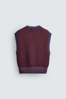 KNIT VEST WITH CONTRAST DETAIL - Zara фото 8