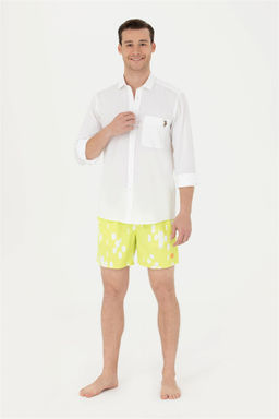 Мужские неоново-желтые шорты для плавания