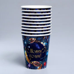 Цена за 10 шт. Стакан бумажный одноразовый С Новым годом