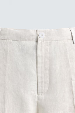 PANTAL?N REGULAR FIT 100% LINO / Blanco - Zara фото 8