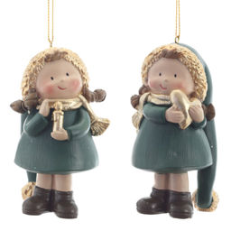 Фигурка декоративная подвесная "Девочка", L5,5 W5 H9,5 см, 2в.