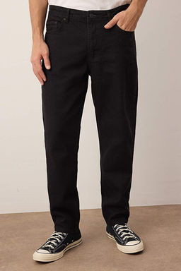 Siyah Relax Fit Boyfriend Jeans Kot Pantolon TMNAW23JE00076