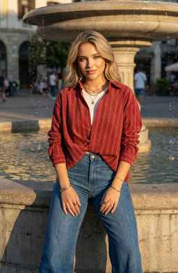 K13477 Рубашка и майка OVER SIZE КРАСНЫЙ