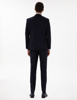 Lacivert Ex. Slim Fit _izgili Y_nl_ Tak_m Elbise