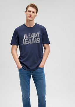 Mavi Jeans Bask?l? Lacivert Tisort