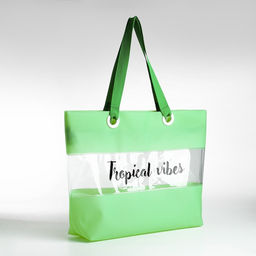 Сумка пляжная Tropical vibes, 50*35*11 см, зелёный цвет - Nazamok фото 2