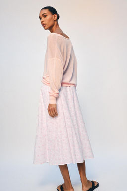 FALDA MIDI CAPA ESTRUCTURA / Rosa / Blanco - Zara фото 6