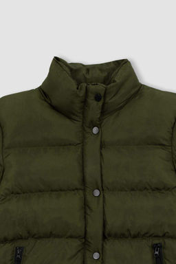 Водоотталкивающая ветрозащитная укороченная куртка-пуховик DeFactoFit стандартного кроя  фото 7