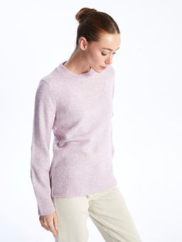 Bisiklet Yaka D?z Uzun Kollu Kad?n Triko Kazak