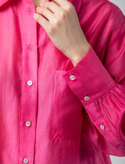 VILATTE / Блузка из полупрозрачного лиоцелла с натуральным шелком  фото 2