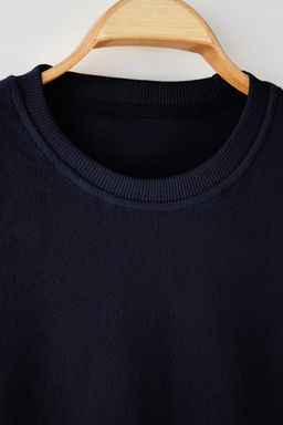Lacivert Regular/Normal Kesim Polar Bisiklet Yaka Sweatshirt/Pijama Ustu TMNAW26SW00033