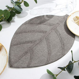 Салфетка сервировочная Доляна "Листочки", цв.серый, 30*45 см