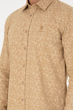 Мужская рубашка песочного цвета с длинным рукавом Неожиданная скидка в корзине - U.s. polo assn фото 7