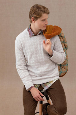 U. S. Polo Assn Мужской базовый свитер из каменного меланжа - U.s. polo assn фото 8