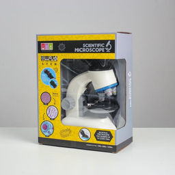 Микроскоп детский, кратность увеличения до 1200х, белый, с подсветкой