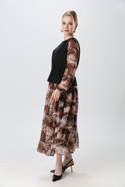 Платье NIKVA н740-26 чёрный и тигровая абстракция  фото 4