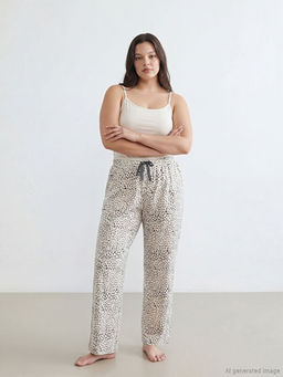 Beli Lastikli Leopar Desenli Kad?n Pijama Alt?