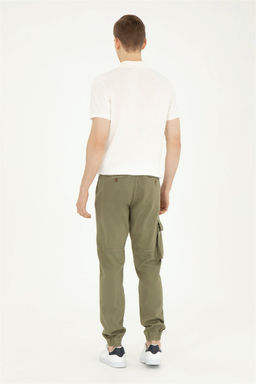 Мужские брюки из плотной ткани темного цвета хаки - U.s. polo assn фото 4