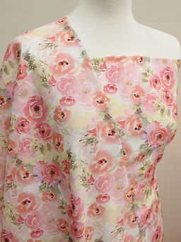 Креп-вискоза (Digital) Акварельные розы цв.розовый, ш.1.5м, вискоза-75%, нейлон-25%, 85гр/м.кв - Купава фото 2