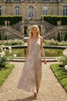 TRENDYOLMILLA Vizon Soyut Maxi Dokuma Elbise TWOSS25EL00745