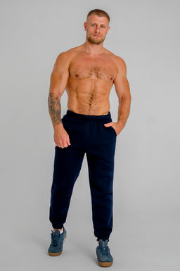 Арт. 62904 Брюки мужские с начесом 48-56 (5 шт) Цвет:темно-синий