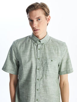 Regular Fit Keten Kar???ml? Erkek G?mlek