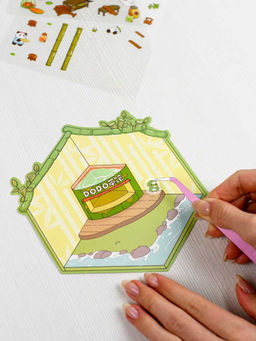 Наклейки-румбокс д/создания миниатюрных сцен, 125х150 мм, арт. 71509 / 300 ПАНДА. ЧАЙНАЯ ЦЕРЕМОНИЯ.