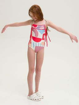 PELICAN, купальник для девочек, Молочный  фото 7