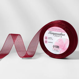 Цена за 5 шт. Лента капроновая, 20 мм, 20 1 м, цвет красно-коричневый №48 - Арт узор фото 4